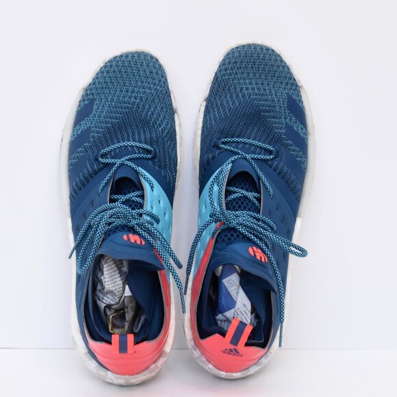 Adidas Harden Vol2 Mens Shoe Primeknit AH2216 Blue Night Cyan  Boost A4 Sz17 - Picture 7 of 16